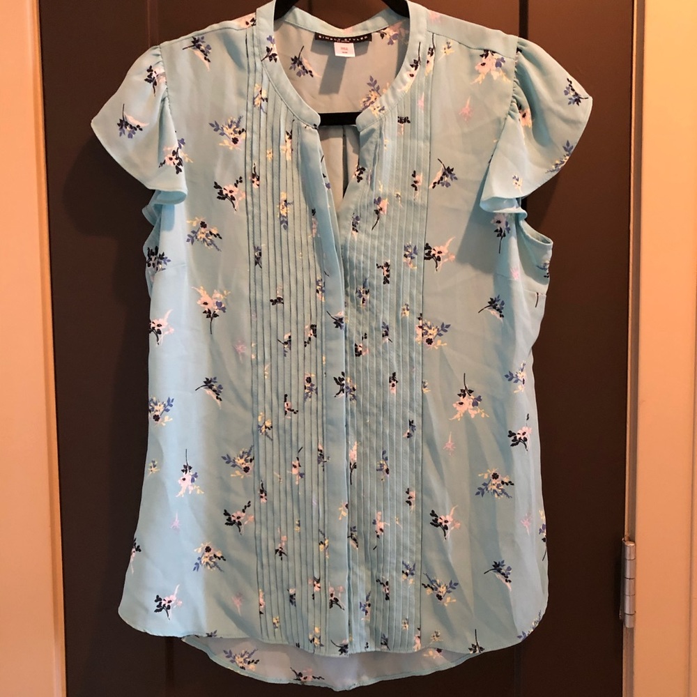 Simply styled floral blouse button down